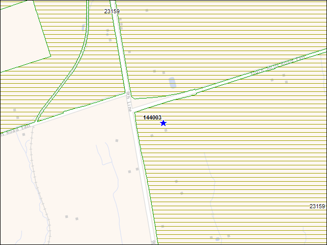 Une carte de la zone qui entoure immédiatement le bâtiment numéro 144003
