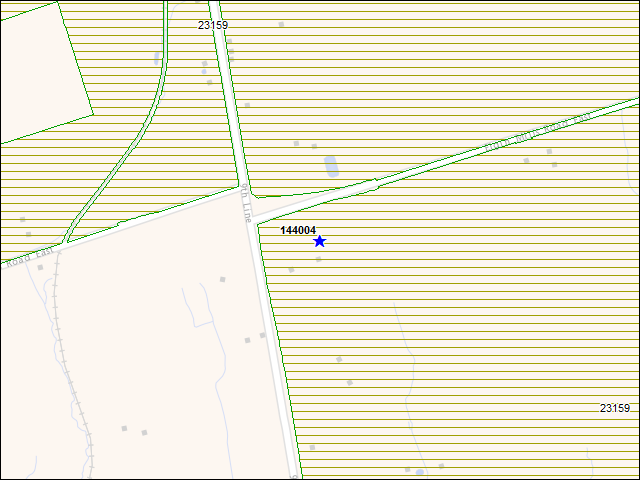 Une carte de la zone qui entoure immédiatement le bâtiment numéro 144004