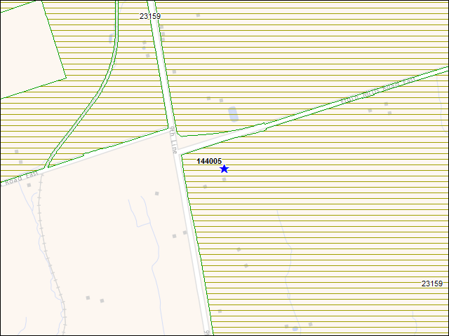 Une carte de la zone qui entoure immédiatement le bâtiment numéro 144005
