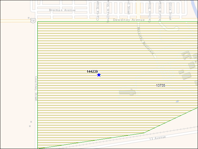 A map of the area immediately surrounding building number 144239
