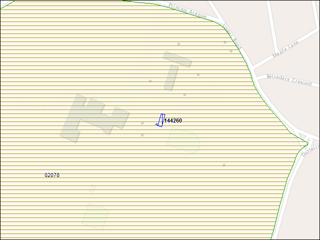 A map of the area immediately surrounding building number 144260