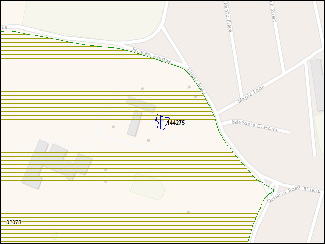 A map of the area immediately surrounding building number 144275