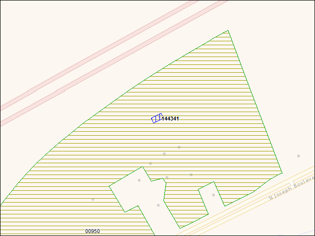 A map of the area immediately surrounding building number 144341