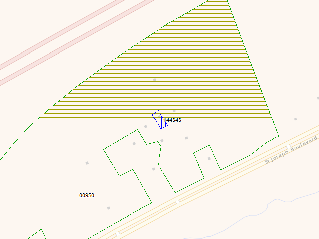 A map of the area immediately surrounding building number 144343