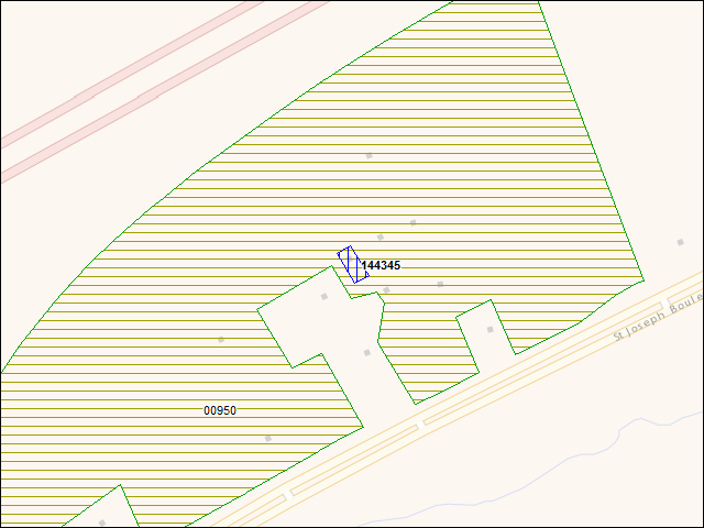 A map of the area immediately surrounding building number 144345