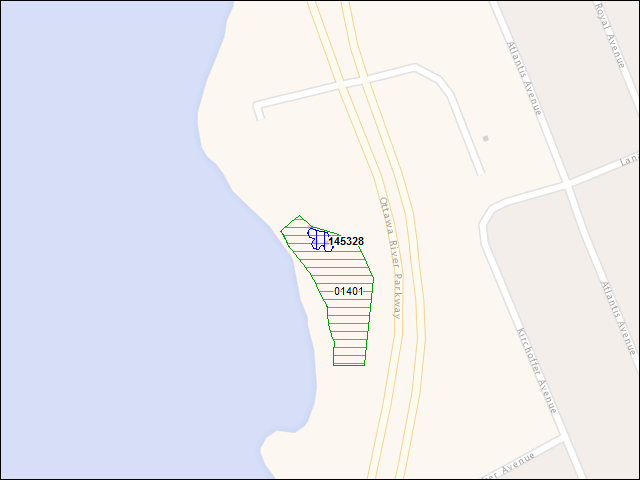 A map of the area immediately surrounding building number 145328