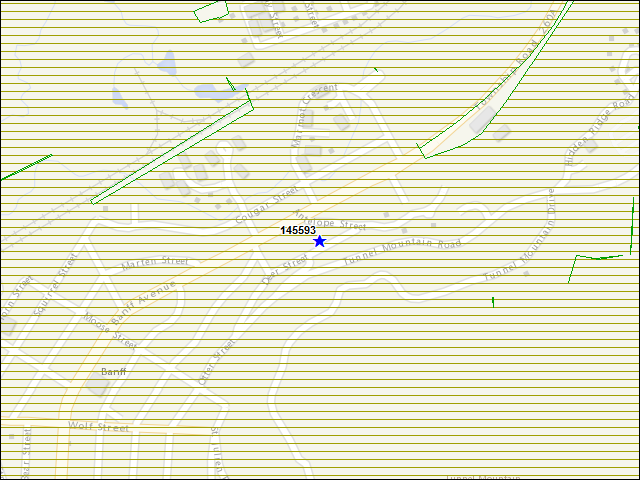 Une carte de la zone qui entoure immédiatement le bâtiment numéro 145593