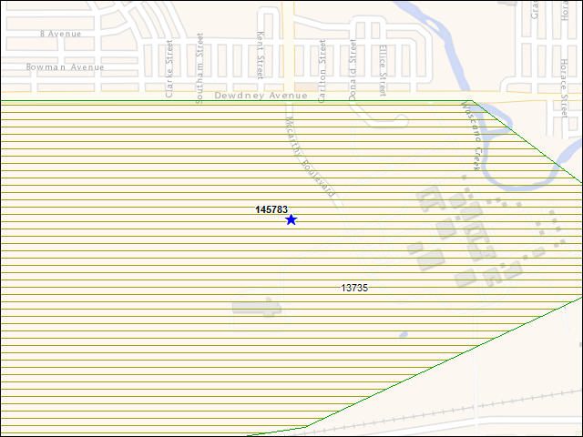 A map of the area immediately surrounding building number 145783