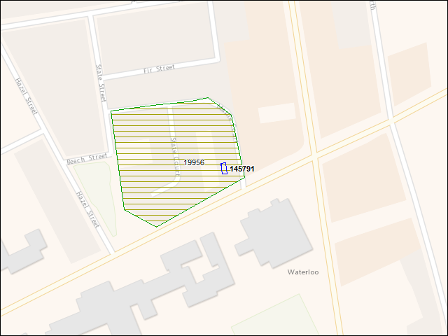 A map of the area immediately surrounding building number 145791