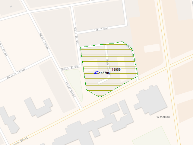 A map of the area immediately surrounding building number 145796