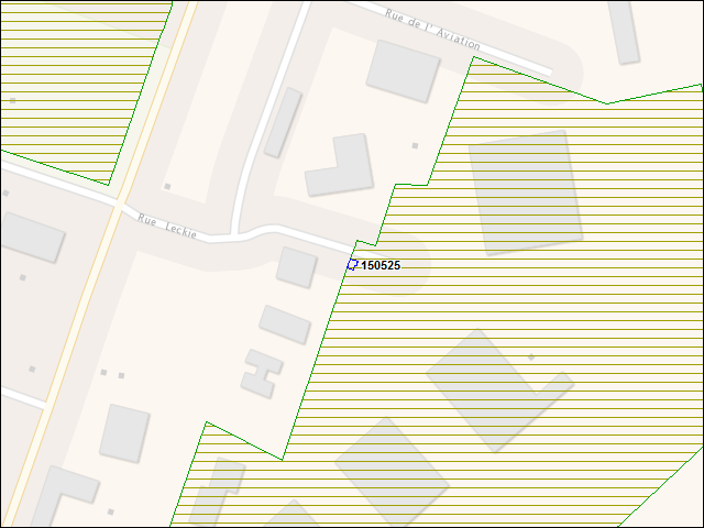 Une carte de la zone qui entoure immédiatement le bâtiment numéro 150525