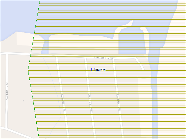 A map of the area immediately surrounding building number 150871