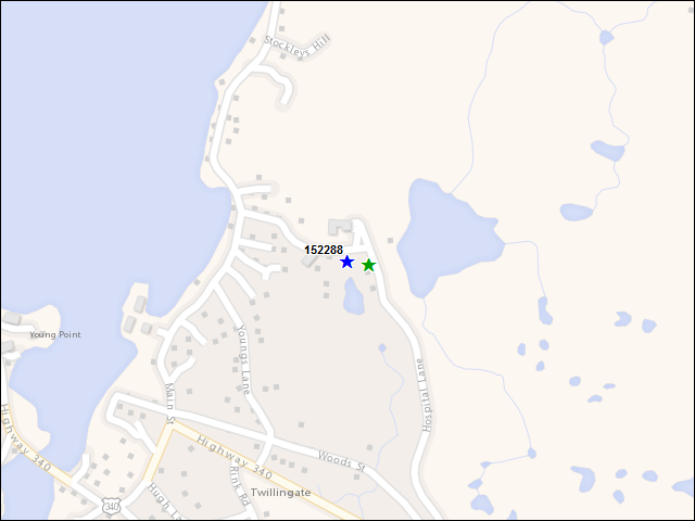 A map of the area immediately surrounding building number 152288