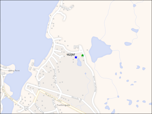 A map of the area immediately surrounding building number 152297