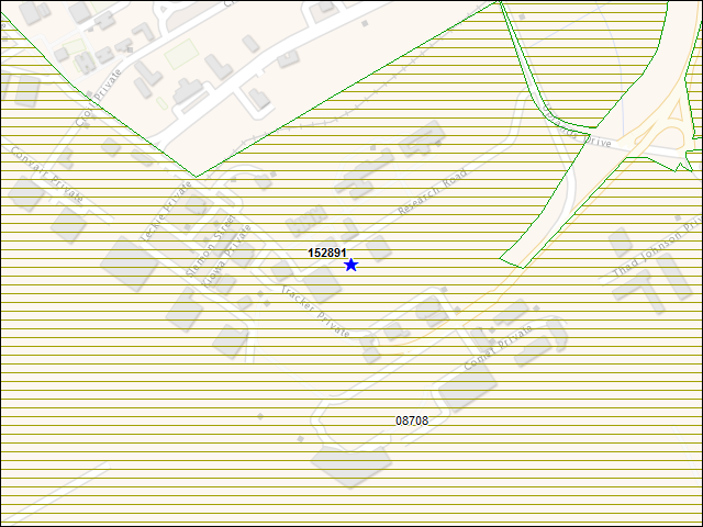 Une carte de la zone qui entoure immédiatement le bâtiment numéro 152891