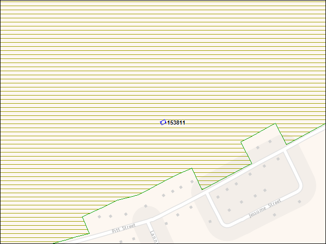 A map of the area immediately surrounding building number 153811