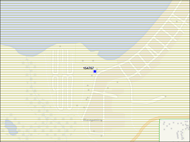 Une carte de la zone qui entoure immédiatement le bâtiment numéro 154767