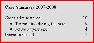 Case Summary 2007-2008: