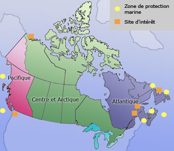 Zones de protection marines et sites d'intrt  la grandeur du Canada
