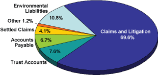 pie chart for Liability by Type