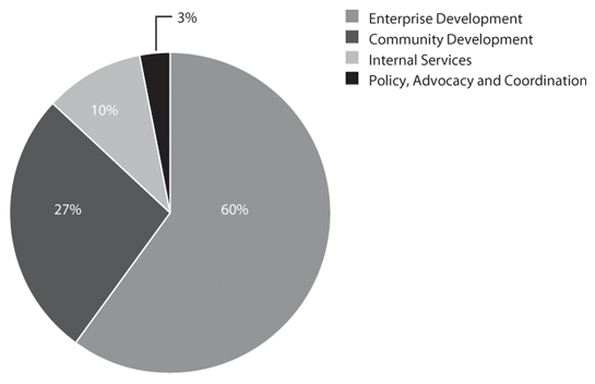 This pie chart contains data showing the 2009-2010 Planned Spending by Program Activity, expressed as a percentage.